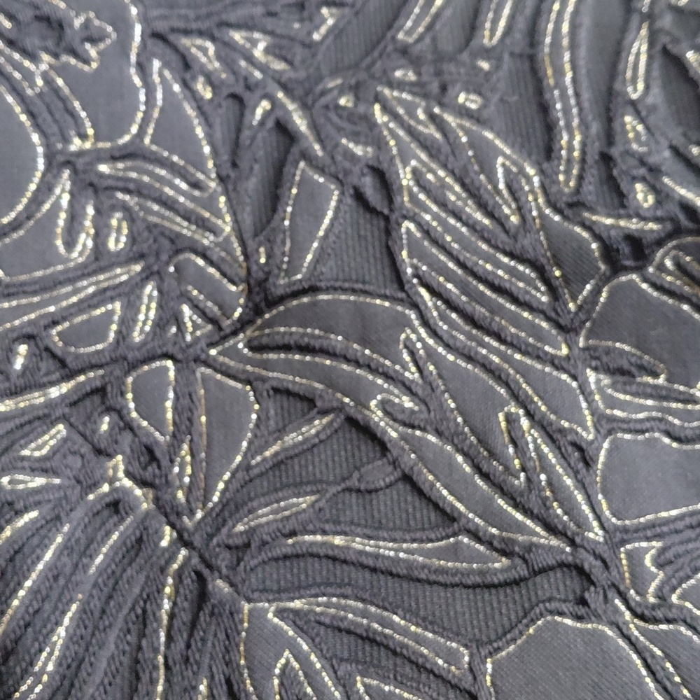 Black And Gold Floral Women's Jacket - Picture 8 of 9